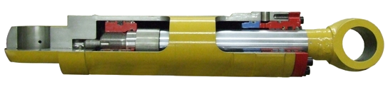 Cutaway view of a hydraulic cylinder